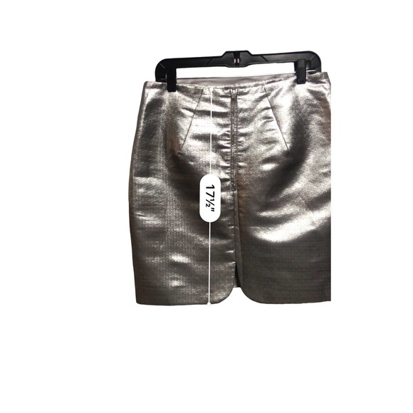 H&M Silver Metallic Skirt with Pockets Size 12 - Picture 10 of 15